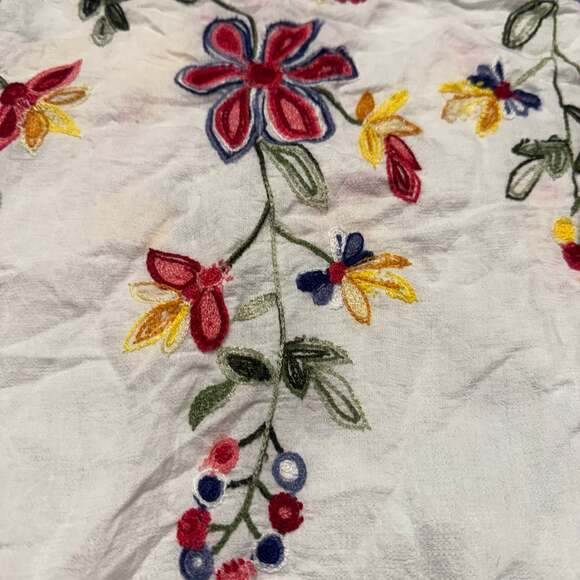 Kindred Anthropologie Top Womens 3/4 Sleeve large boho embroidered - Picture 6 of 8